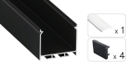 TEKKNI NORS Set, black, transparent cover, 3 m